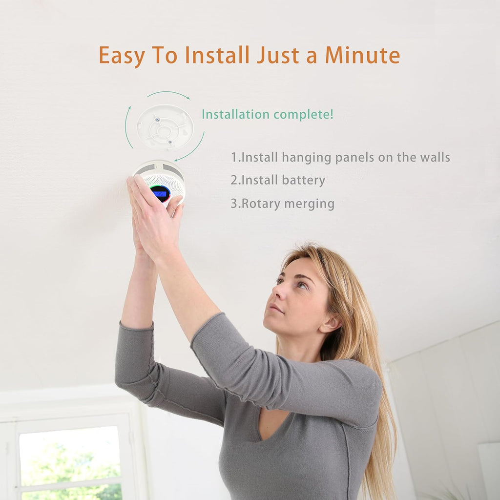 1Pack Upgraded Interlinked Smoke Carbon Monoxide Detector, Battery Powered&Wireless Interconnected Smoke and CO Alarm, Transmission Range of Over 820 ft (Includes Battery)