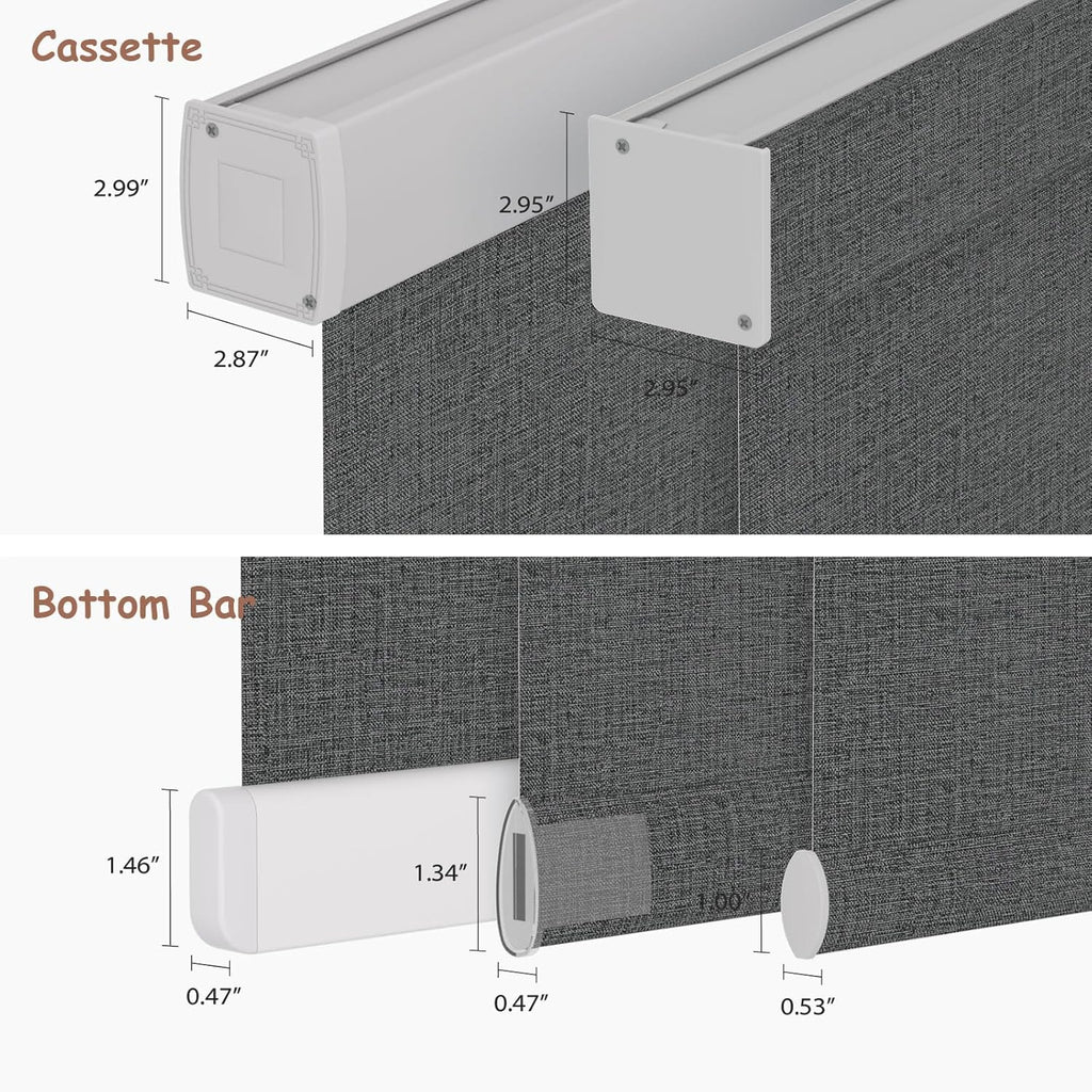 Motorized Roller Blinds with Remote, 100% Blackout Automatic Roller Shades for Bedroom, Bathroom, and Living Room, Customized Size, Starry Gray