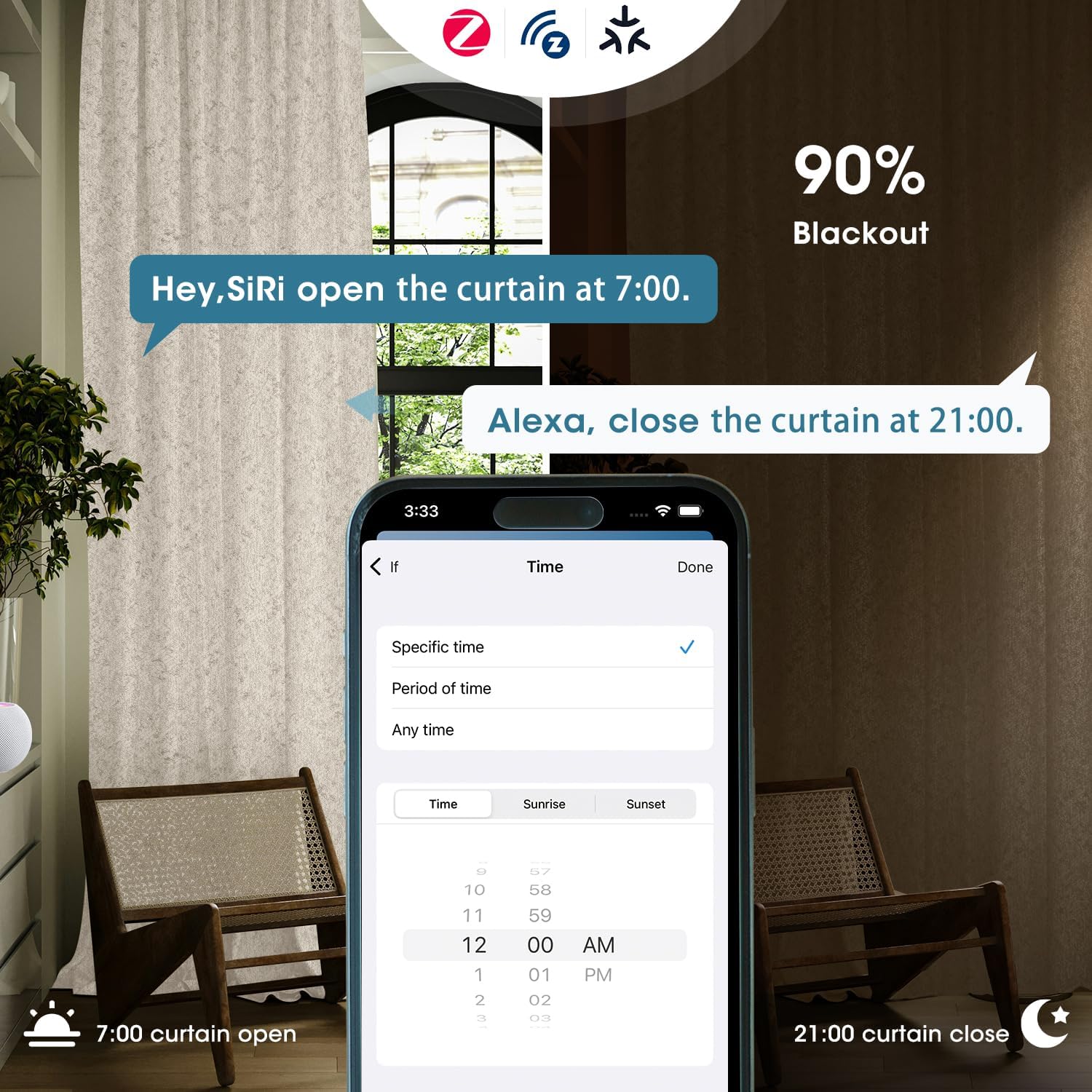 SmartWings Automatic Curtain Opener with Drapery, Motorized Vertical Blinds with Remote, Electric Closet Doors Sliding Panels Compatible with Alexa Google Homekit, 90% Blackout Milky Coffee