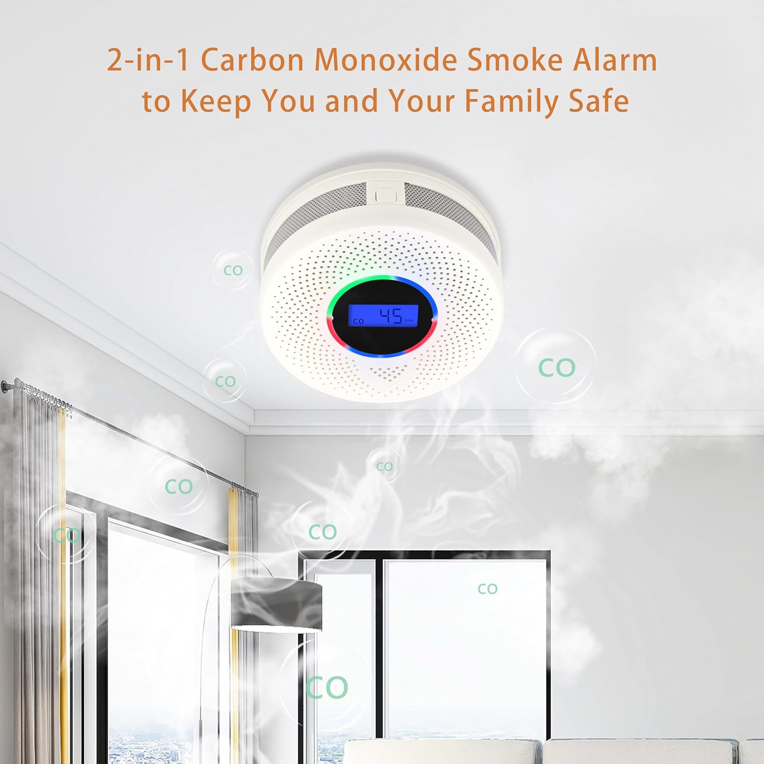 3Pack Upgraded Interlinked Smoke Carbon Monoxide Detector, Battery Powered&Wireless Interconnected Smoke and CO Alarm, Transmission Range of Over 820 ft (Includes Battery)