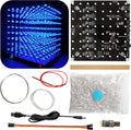 8x8x8 LED Cube DIY Electronic Soldering Project Kit, User Needs to Solder The LED, Displayed Content Can Be Modified [3D8C-BLUE]