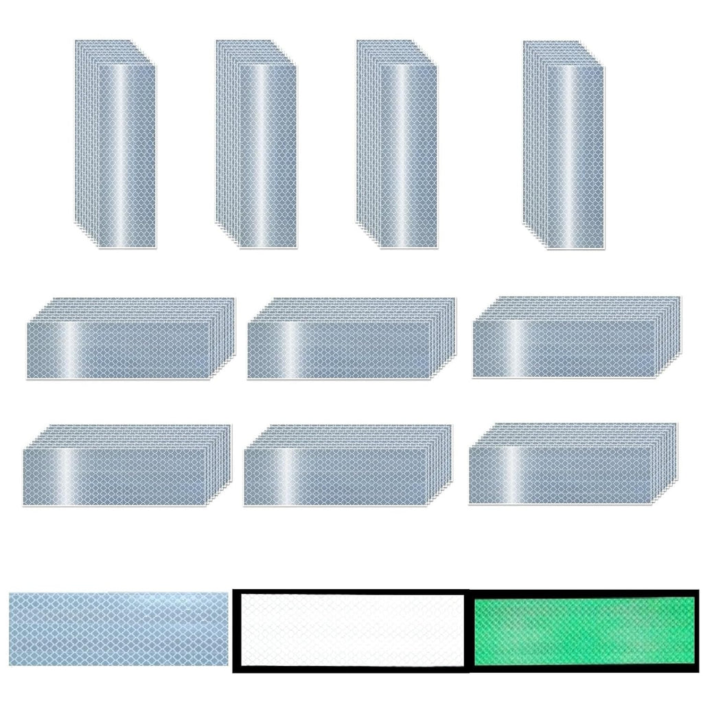 Glow in The Dark Reflective Stickers 2 inch X 6 inch for Car, High Visibility Warning Safety Reflective Strips (100 Pcs)