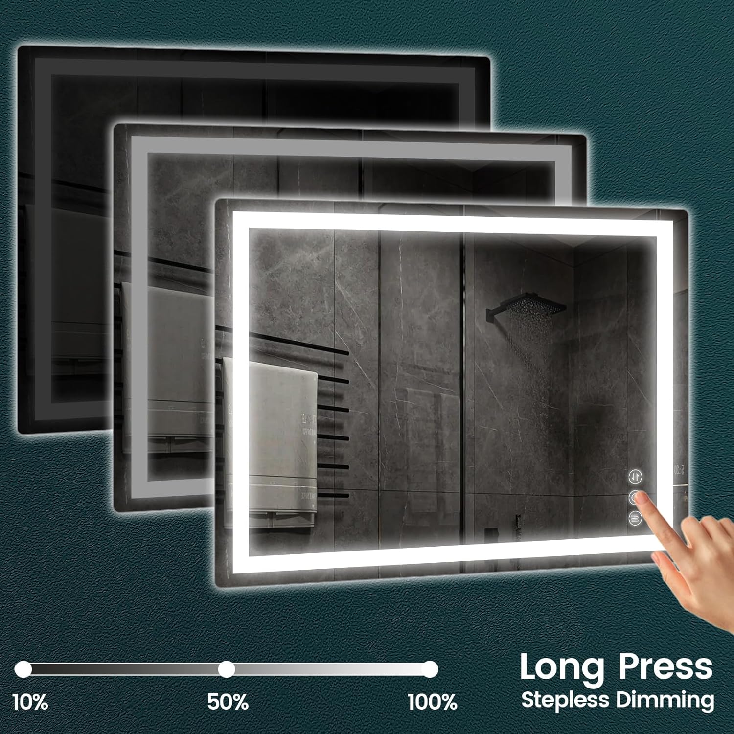 32"x 40" Bathroom Mirror for Over Sink, Anti-Fog LED Bathroom Mirror with Lights, Memory 3 Colors Modes & Dimmable Bathroom Vanity Mirror