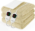 Homemate Electric Heated Blanket King - 100"x90" Heating Bed Blankets Throw with 10 Heating Levels 8 Hours Auto Off Fast Heating Over-Heated Protection Ultra Soft Warm Flannel ETL Certified