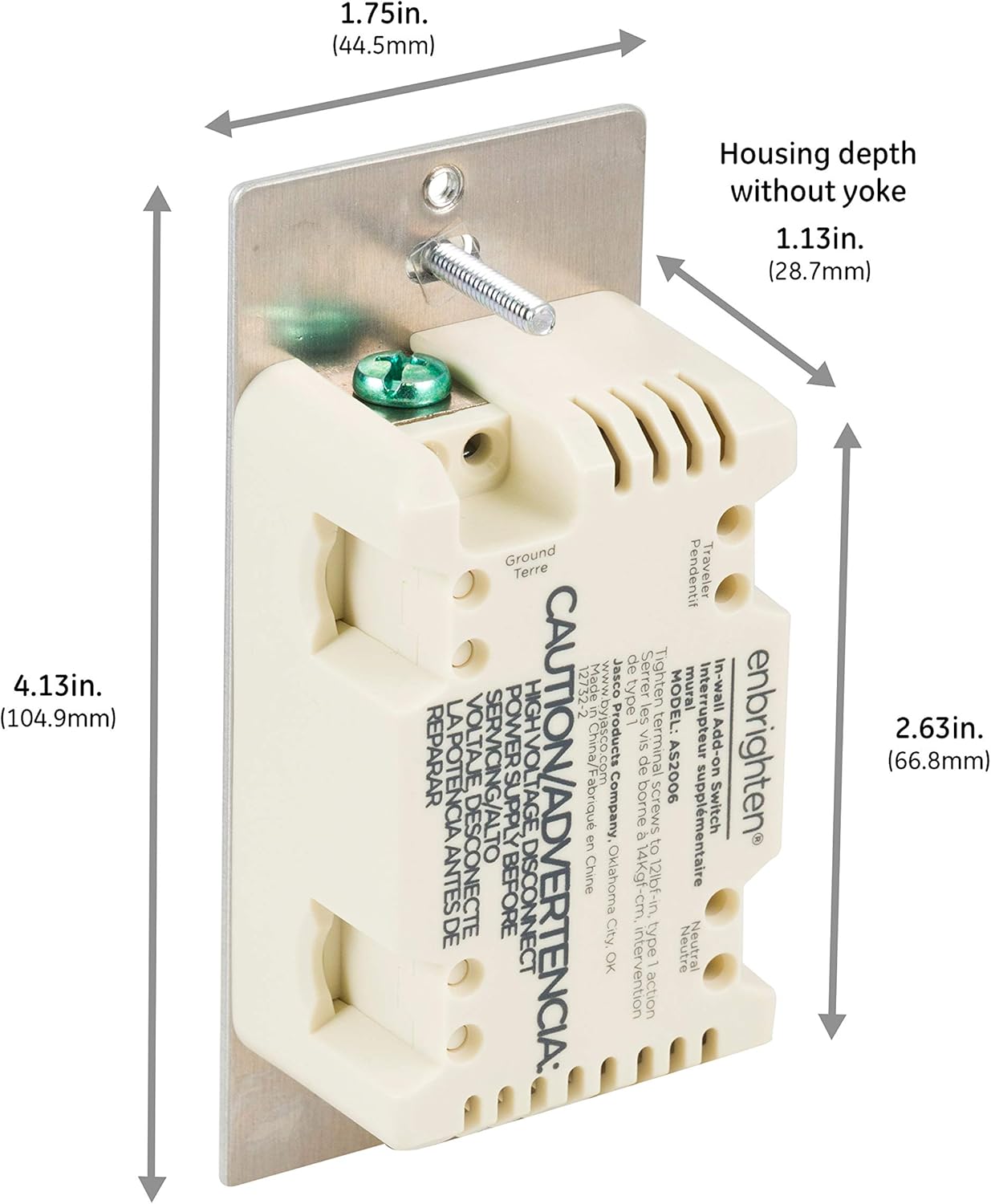 Enbrighten Almond Add-On Switch, QuickFit & SimpleWire, Z-Wave/Zigbee, Not A Stand Alone Switch, 2 Pack, 85096