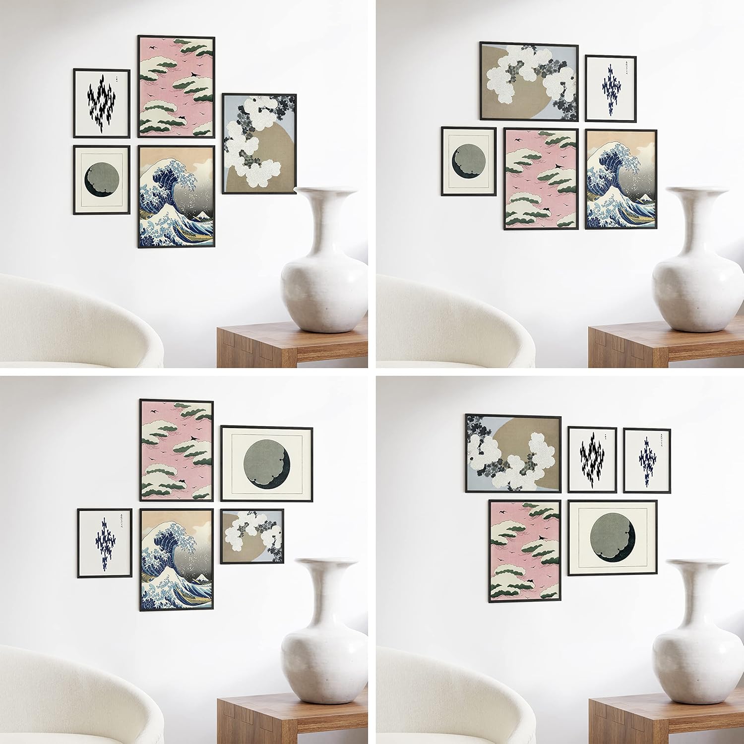 HAUS AND HUES Picture Frames for Wall - Set of 5 black photo frames, Photo Frame Collage, Bulk Picture Frames, Assorted Picture Frames, Picture Frames Bulk (Two 8x10, Three 12x16 Black)