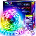 TJOY 50ft Smart Led Strip Lights for Bedroom, Alexa Led Light Strip,5050 RGB Color Changing Music Sync Led Lights Strip with App Remote,Multi-Color Wireless Led Lights for Bedroom (APP+Remote+Voice)