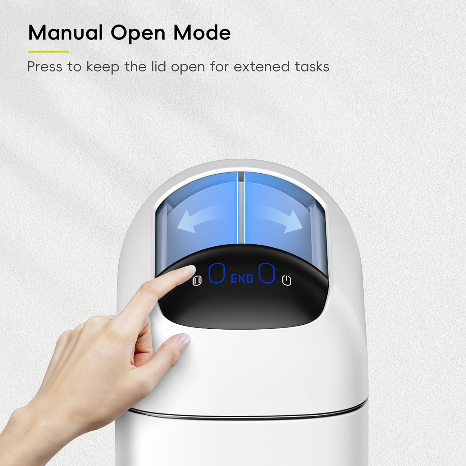 EKO Astro Slim Sensor Trash Can, 10L / 2.6 Gallon Touchless Garbage Bin with Soft-Close Butterfly Lid, Motion Sensor Stainless Steel Garbage Can for Bathroom, Kitchen, Office, Matte White, Waterproof