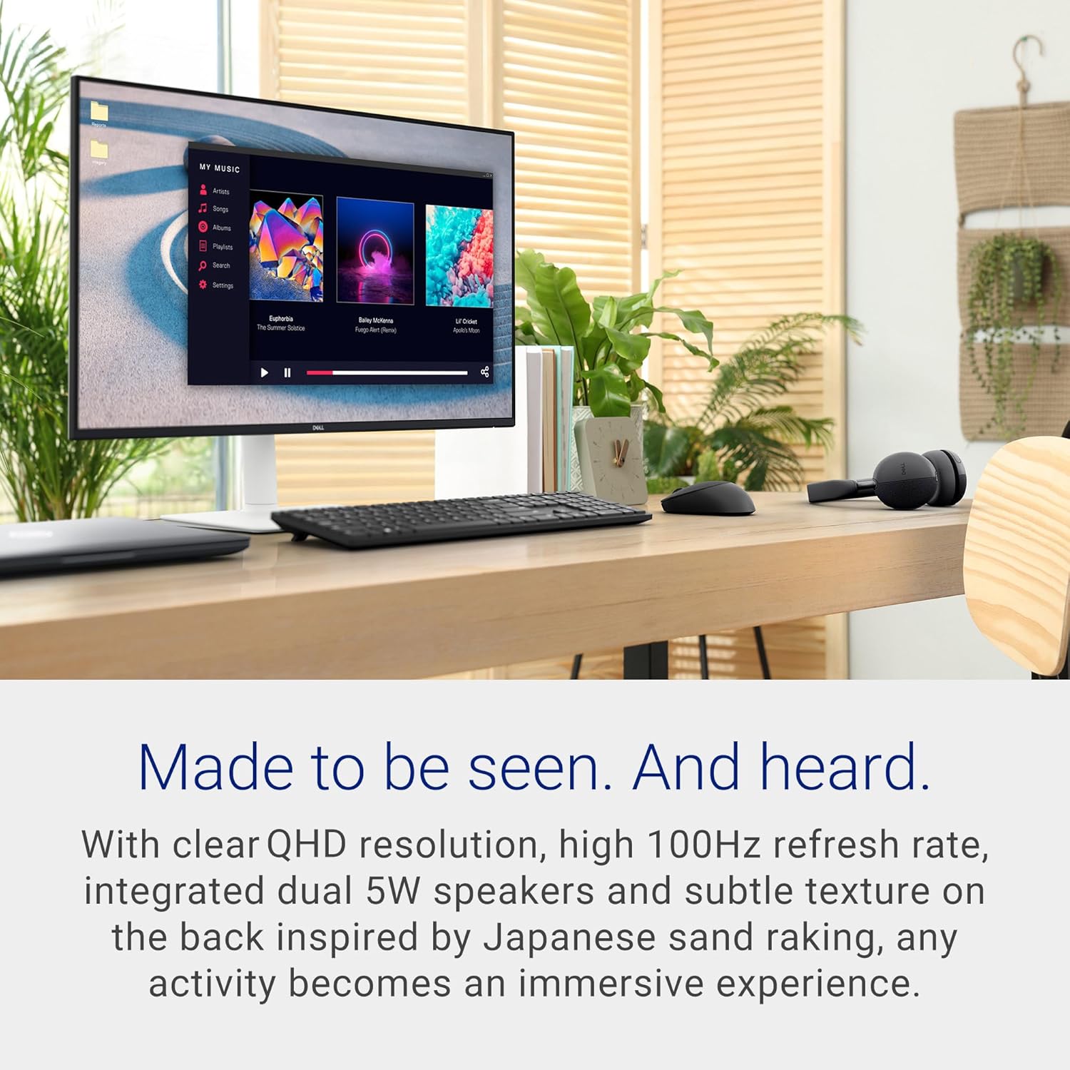 Dell S2725DS Monitor - 27 Inch, QHD (2560x2440) Display, 100Hz refresh rate, 1500:1 contrast ratio, TÜV Rheinland Eye comfort 4 Star, Integrated 2x5W speaker, Height/Tilt/Swivel/Pivot- Ash White color