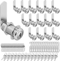 Cam Locks Cabinet Locks Keyed Alike, 1-3/8'' (Length) Cylinder Fits on 1-1/8'' Max Panel Thickness, 16pcs Secure Files Drawers RV Storage Locks Replacement Set, Zinc Alloy Chrome Finish