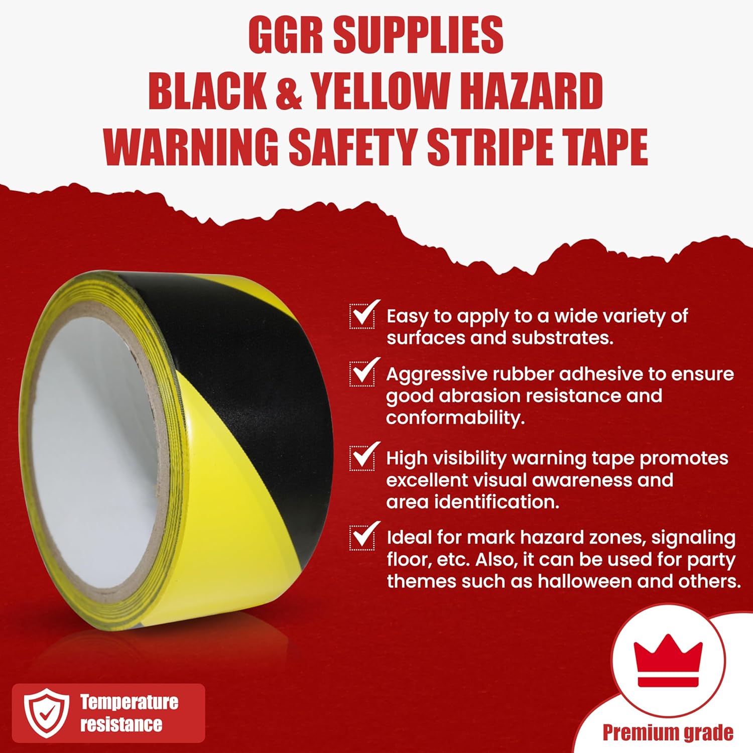 GGR Supplies T.R.U. SST-618C Green & White Hazard Warning Safety Stripe Tape: 3" in. Wide x 18 yds.