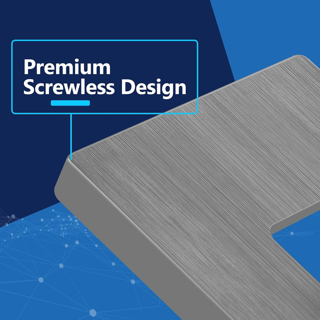 LIDER Brushed Finish Decorator Switch Cover, Screwless Wall Plate, Mid-Size 1-Gang 4.88" x 3.11", Unbreakable Polycarbonate Thermoplastic, UL Listed, LSWP-31M-BGY, Brushed Gray