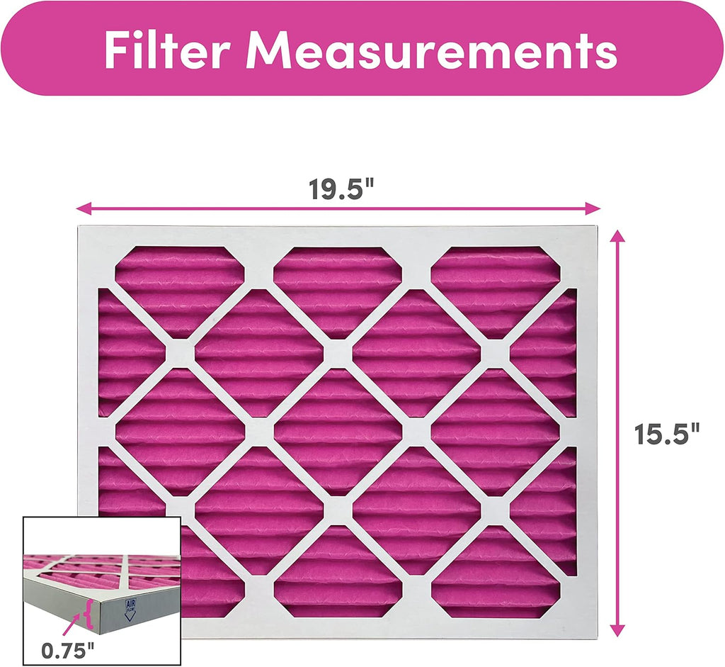 Colorfil 16x20x1 Air Filter (6-Pack) | Made in the USA | Color Changing | Remove Cat and Dog Odor | MERV 8 for Pet Hair Dander and Dust | 15.5"x19.5"x0.75" Exact Size