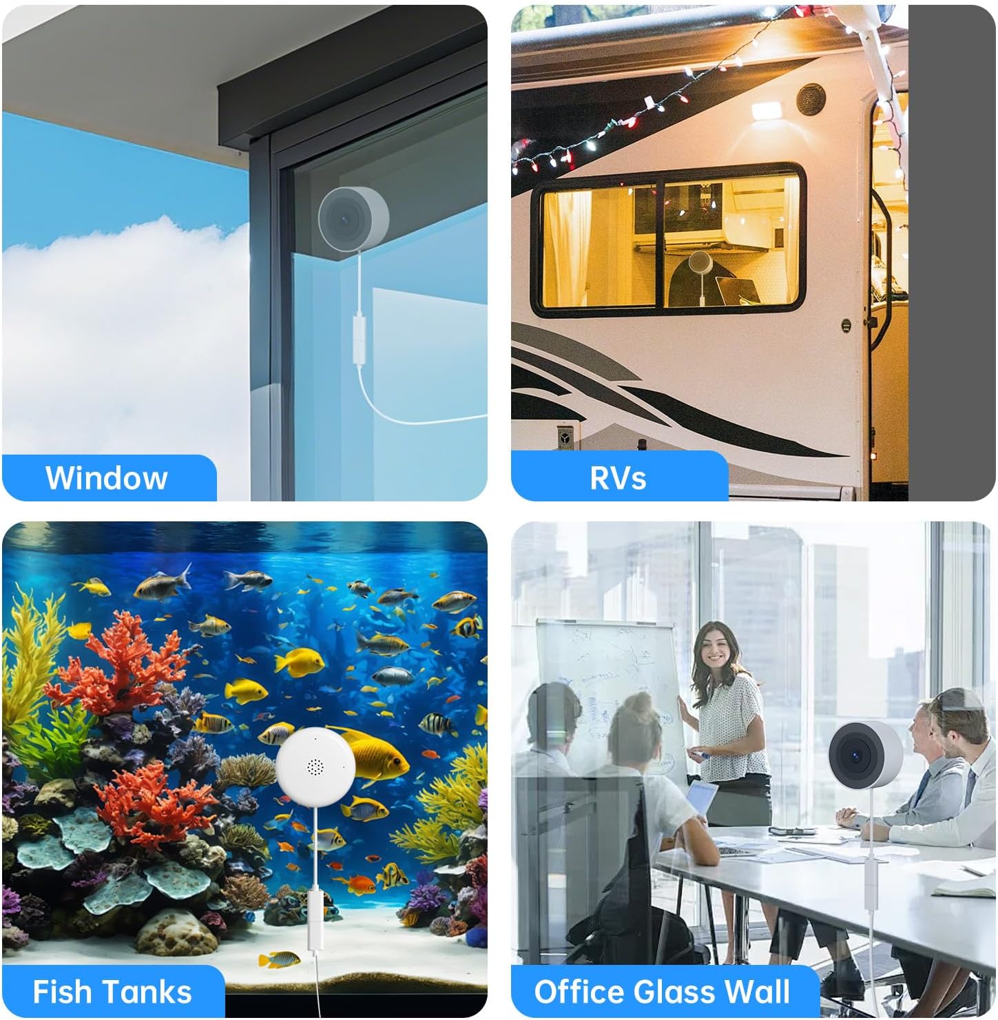 2K No Drill Window Camera-2 Pack Indoor Cameras for Home Security with Starlight Night Vision, AI Smart Detection, 911 Emergency Dispatch,US Based Cloud,2 Way Talk,24/7 Recording