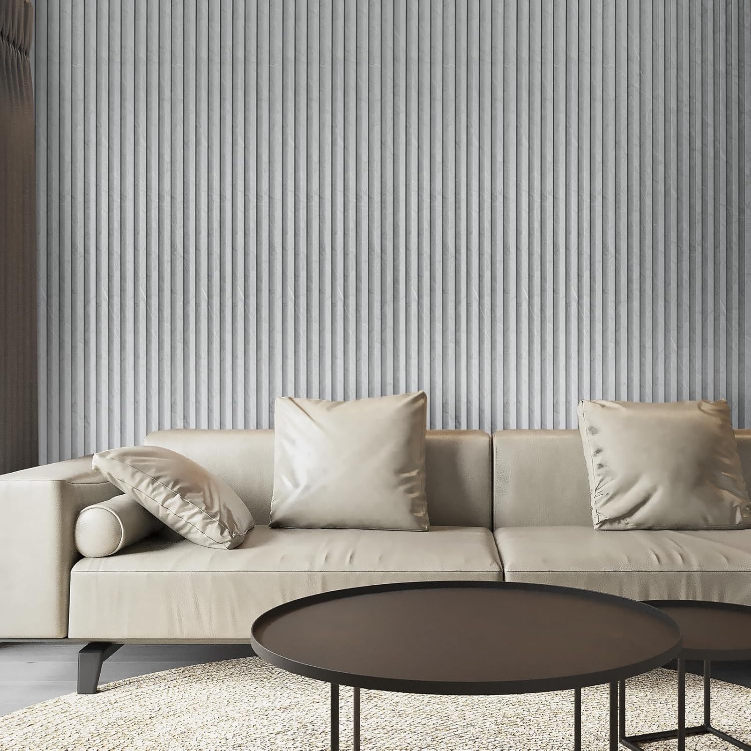 Art3d 8-Pack WPC Slat Wall Panel for Interior Wall Decor, Decorative Fluted Accent Wall Covering Panel for Living Room Bedroom TV Background Office, 96 x 6 Inch - Slate