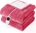 Homemate Electric Heated Blanket Twin - 62"x84" Heating Bed Blankets Throw with 10 Heating Levels 8 Hours Auto Off Fast Heating Over-Heated Protection Ultra Soft Warm Flannel ETL Certified