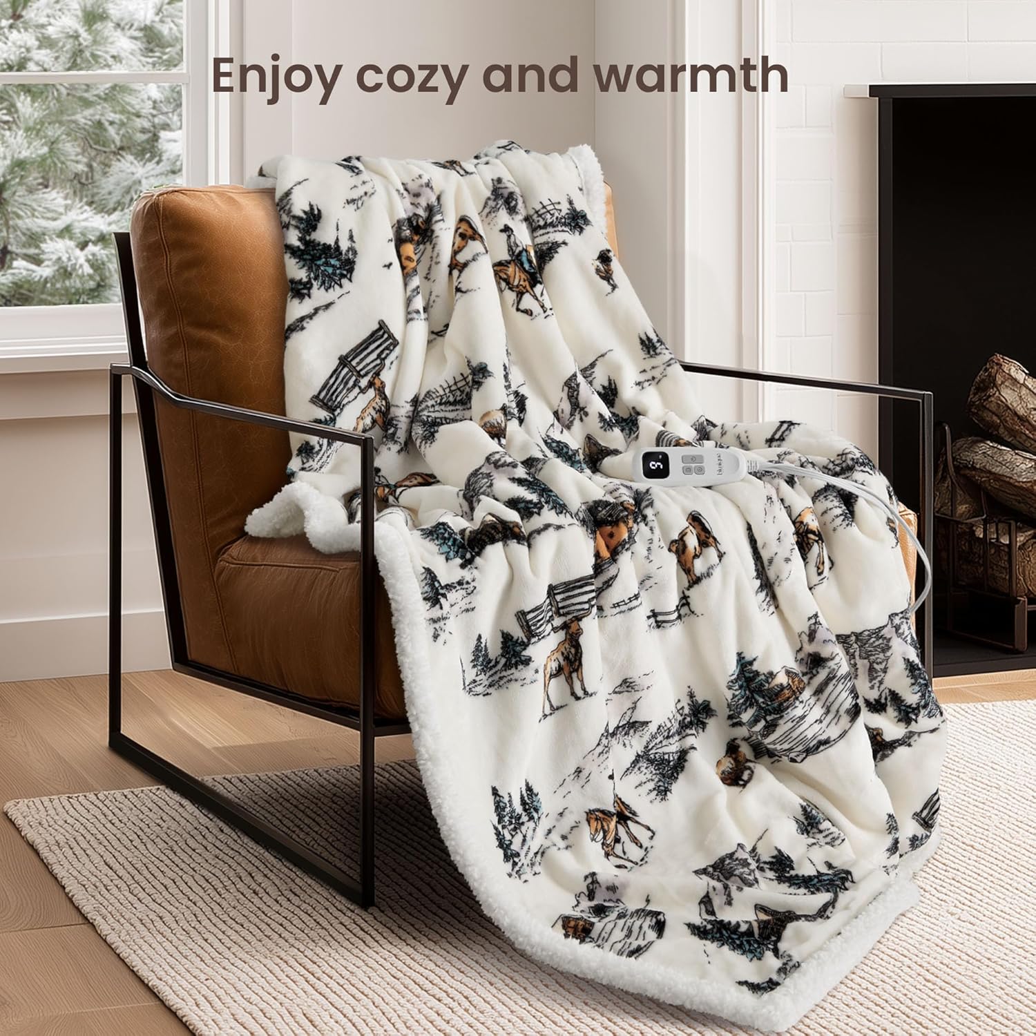 Heated Blanket Throw Electric Blanket – Fast Heating Blanket with 10 Heat Settings & 10 Hours Auto Off, Cozy Soft Fleece Sherpa, Washable, Warm Gifts for Grandma