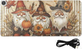 Heated Desk Pad Mouse Pad 31.5x13 Inch PU Leather Desk Mat with 3 Heat Levels Large Mouse Gaming Computer Laptop Mat Gnomes Maple Leaf