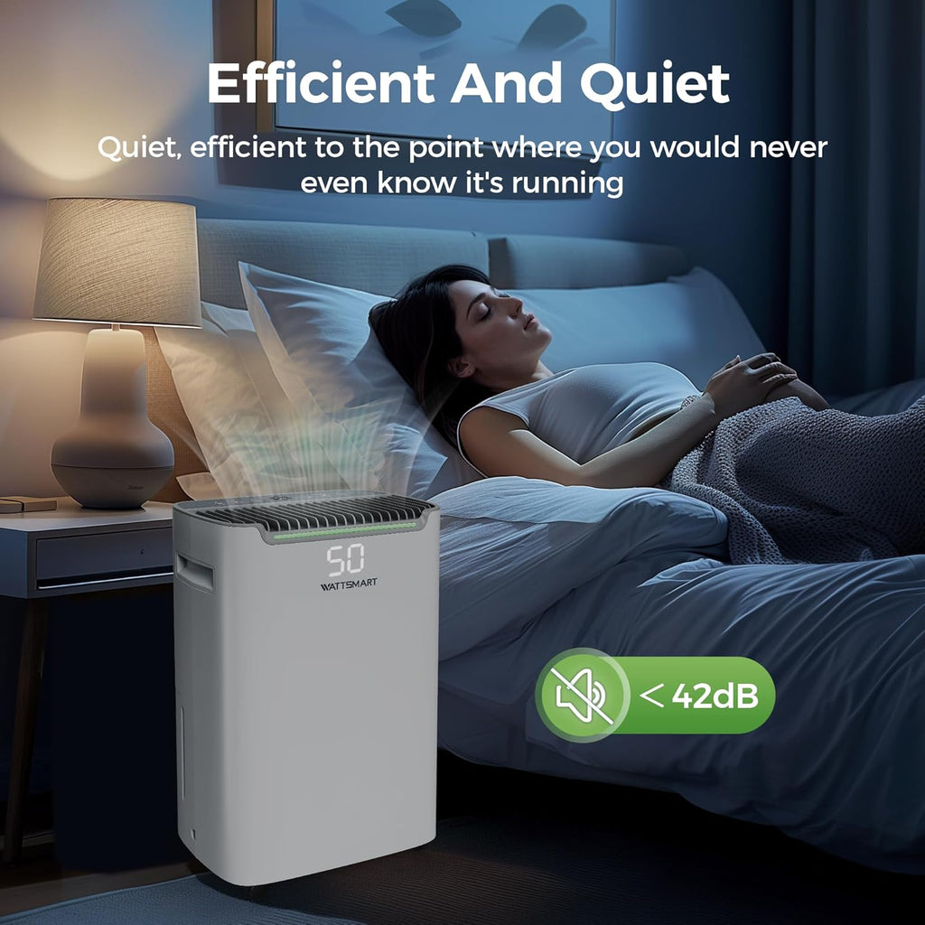 4,500 Sq Ft Home Dehumidifier with Drain Hose, 75 OZ Water Tank, 24 Hr Timer, 55 Pints High Efficiency Compressor for Basements, Bathrooms, Bedrooms and Laundry Rooms