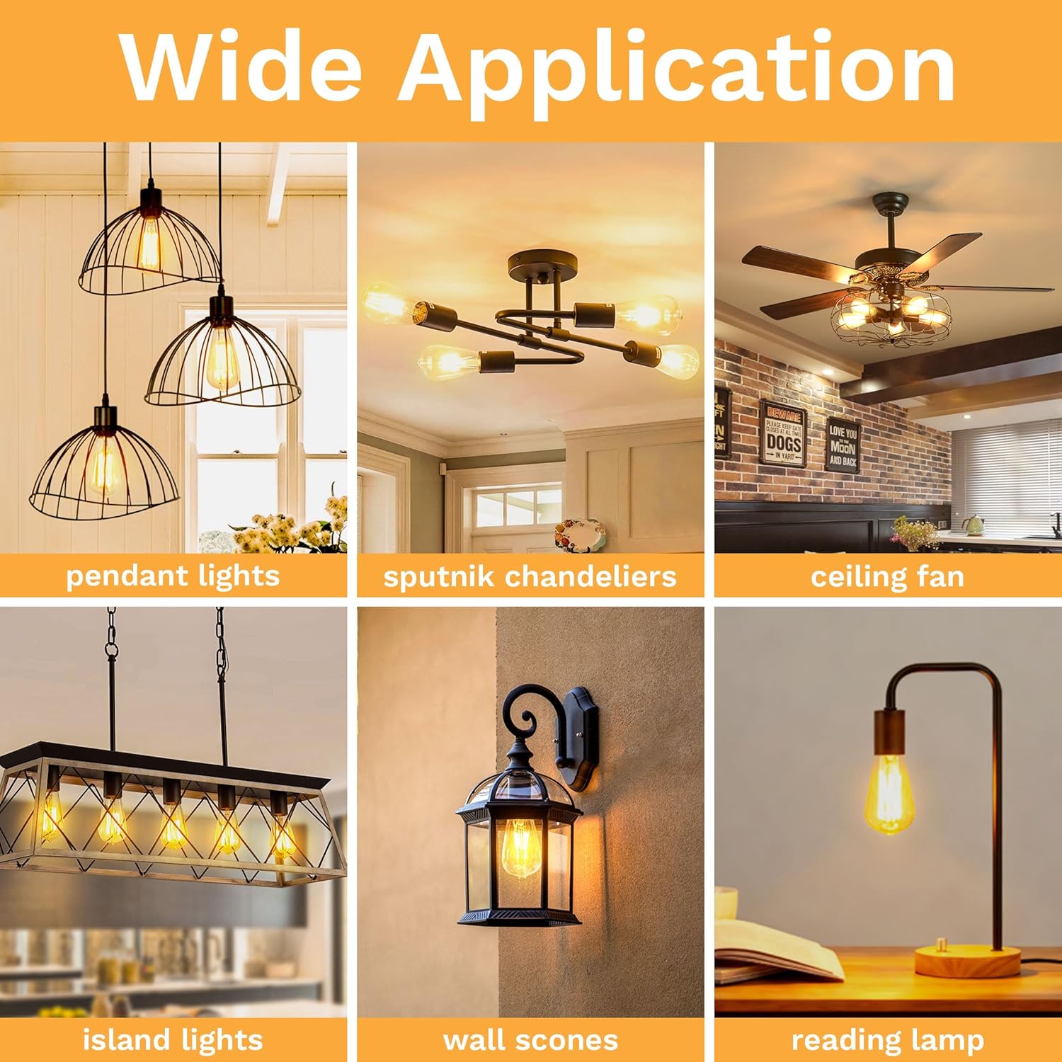 Edison Bulbs E26 Medium Base 2700K Soft White, 750LM ST58 Vintage LED Filament Bulb Clear Glass, Equivalent 75W Dimmable Lights Bulb 90+ CRI for Chandeliers, Pendants, Wall Sconces, 9 Pack