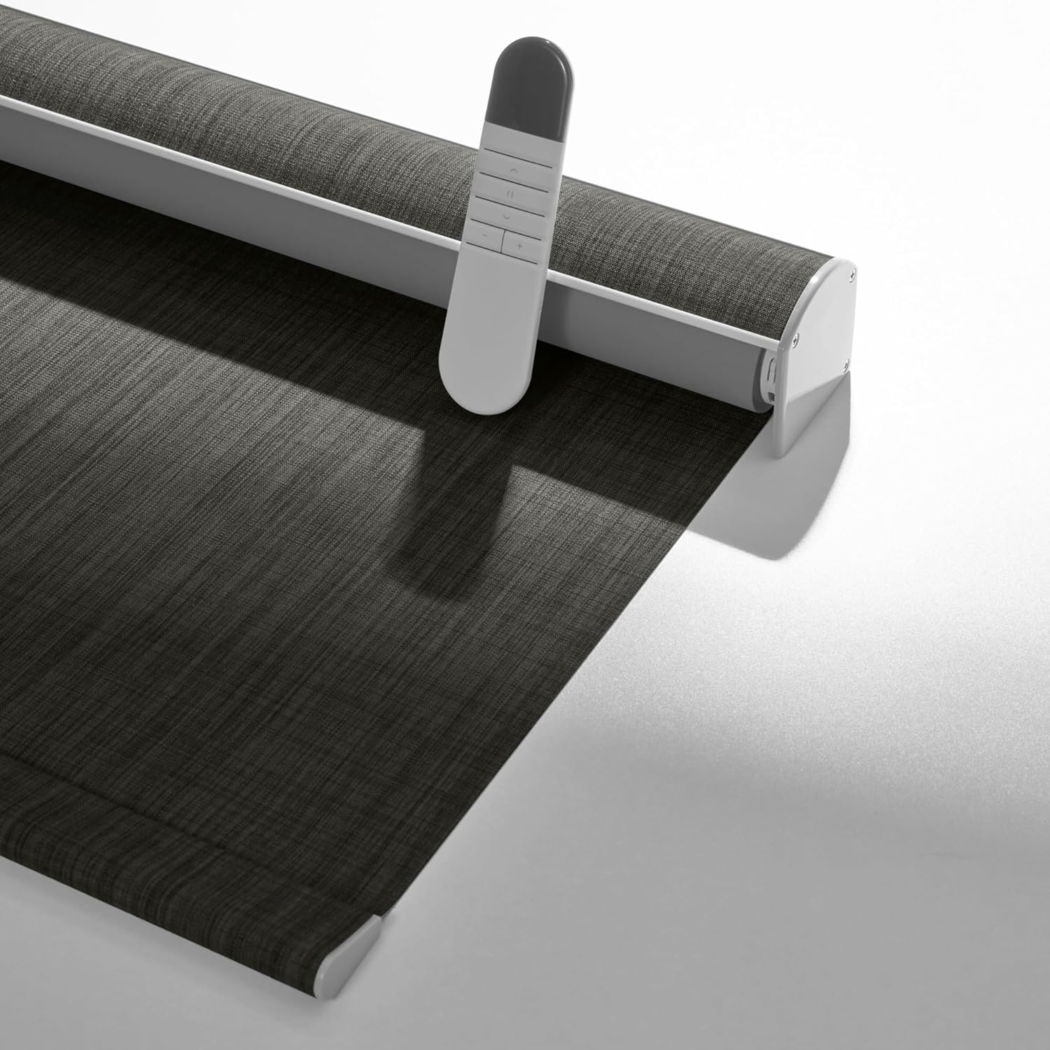 Boolegon Motorized Roller Blinds - 100% Blackout Smart Electric Shades with Remote, Compatible with Alexa/Google Home/HomeKit via Hub, Easy Install for Home Office, Dark Grey, Custom Size.
