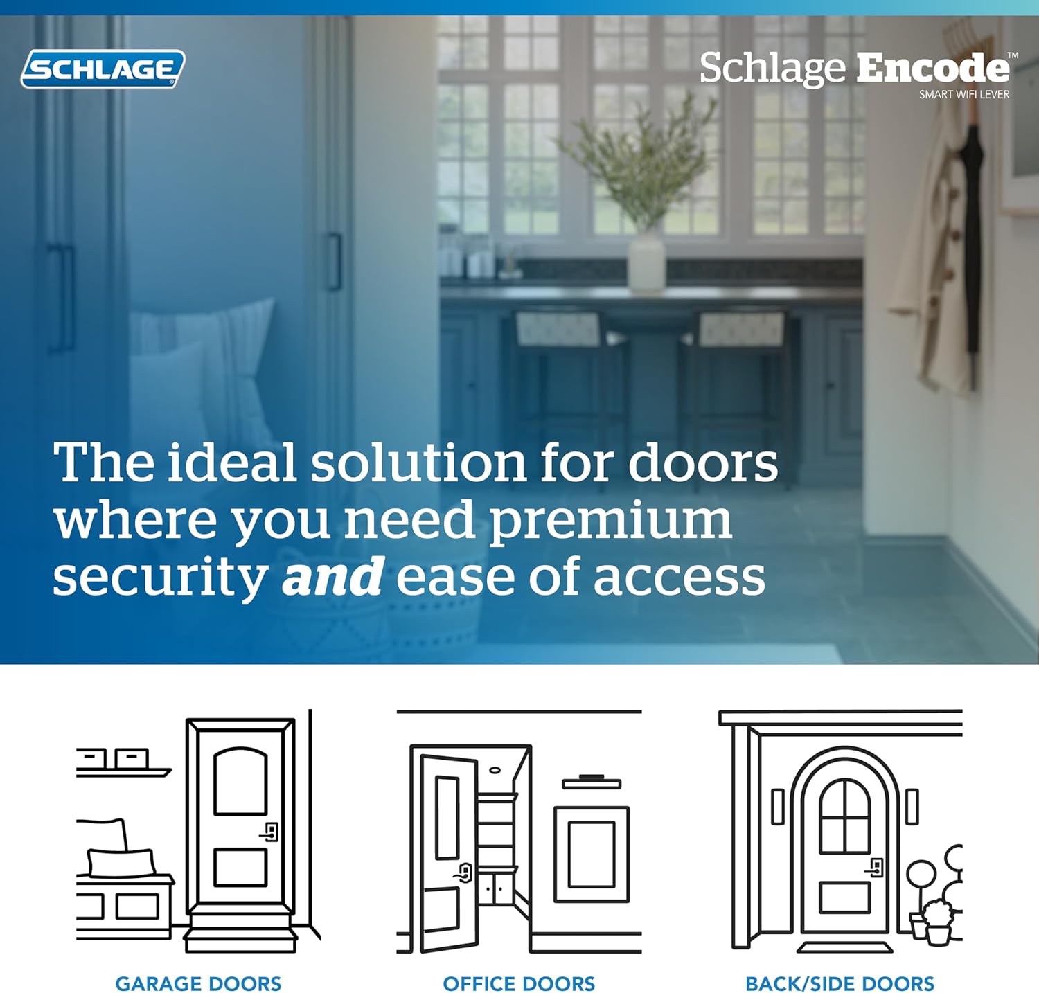 Schlage FE789WBCEN619LAT Encode Century WiFi Latitude Lever Smart Keyless Entry Touchscreen Door Lock, Satin Nickel (Pack of 4)