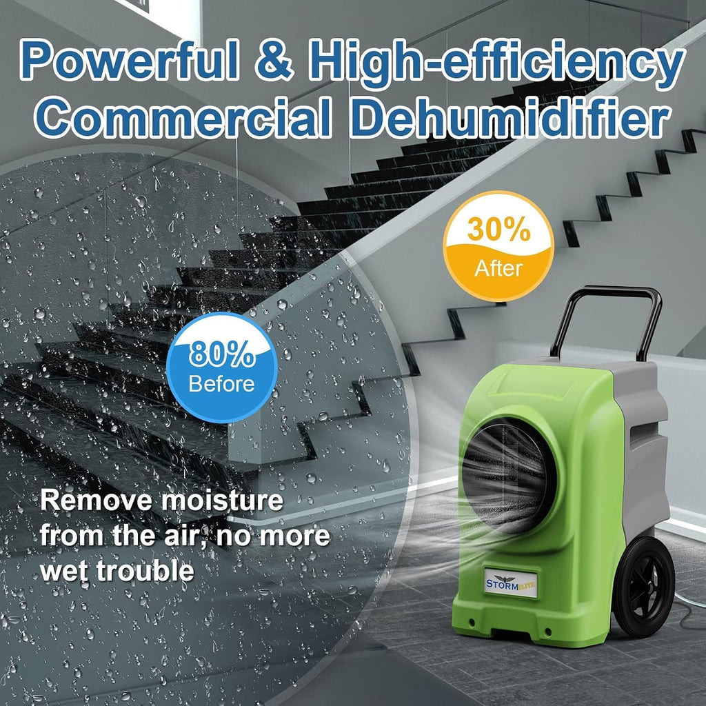 AlorAir 270 Pints Commercial Dehumidifiers for Large Room or Basements, Industrial Large Dehumidifier with Pump and Drain Hose, Water Damage Restore, Limited 5 Years Warranty