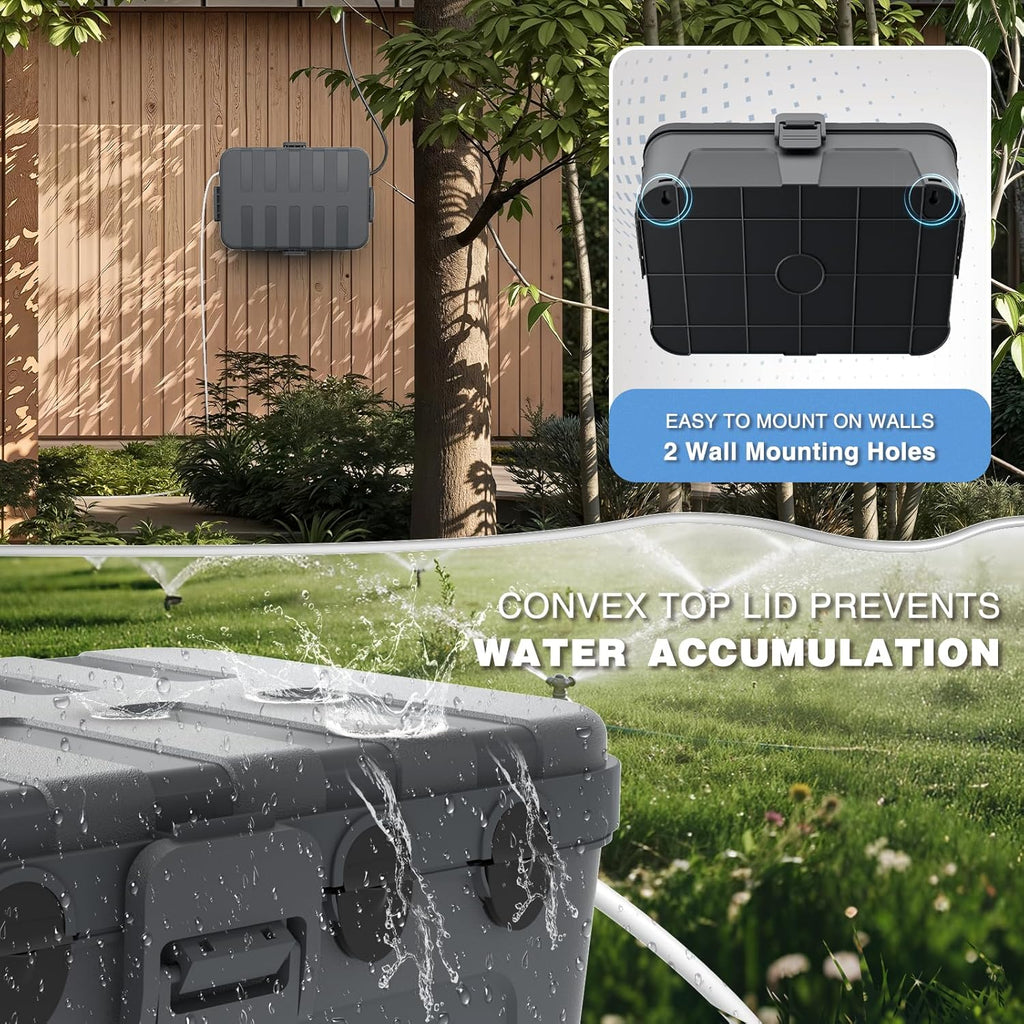 Flemoon IP54 Waterproof Box with Large Capacity Outdoor Weatherproof Box, Gray