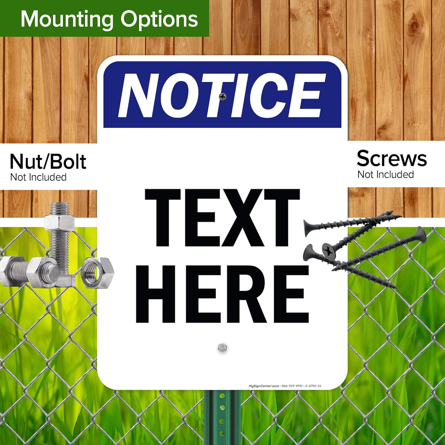 Custom Notice Sign, OSHA Sign, 18x24 Inches, Rust Free .063 Aluminum, Fade Resistant, Made in USA by My Sign Center