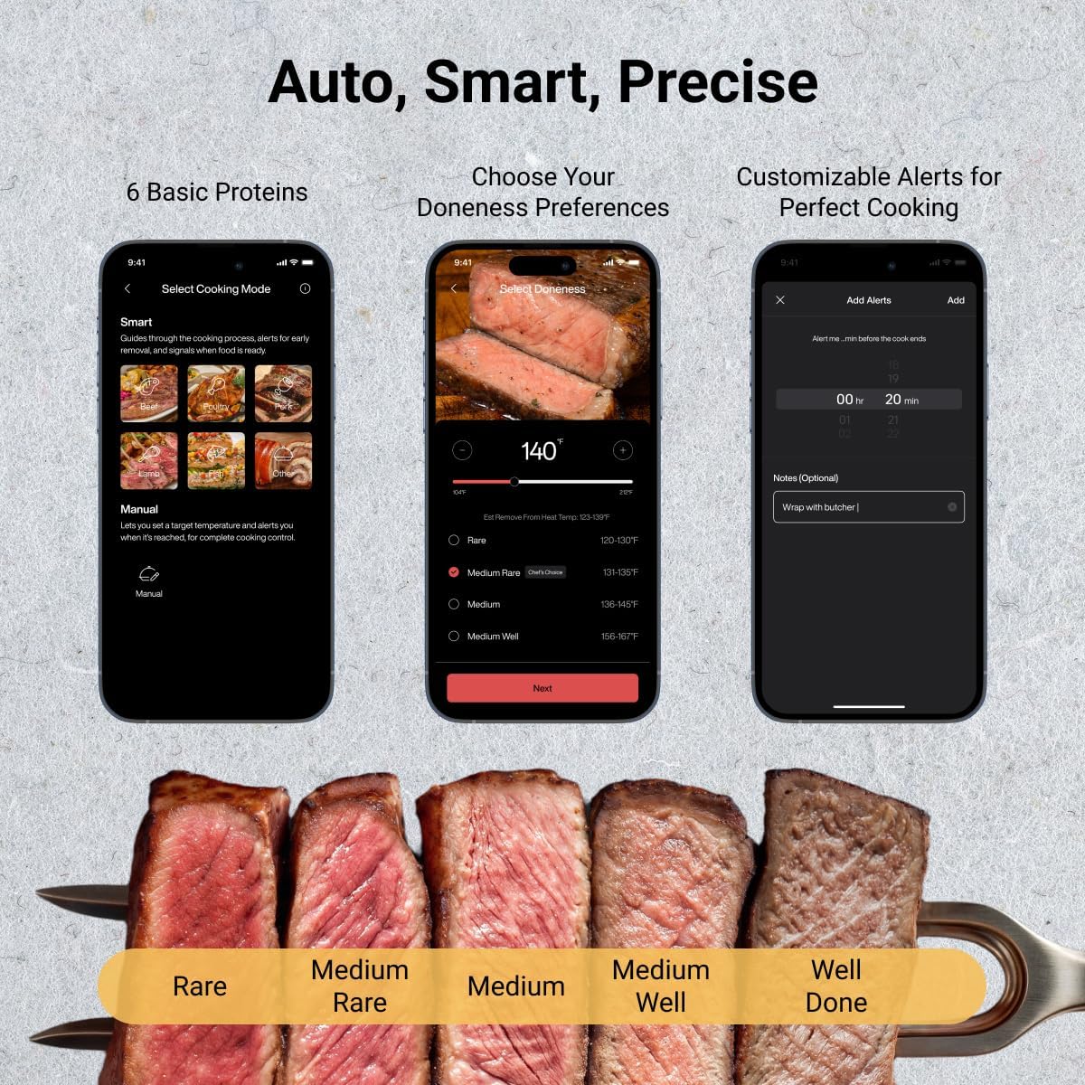 Typhur Sync Wireless Quad Gen 2 Meat Thermometer | 4 Probes | 6 Sensors | LCD Display | WiFi and Bluetooth 5.3 | Improved Stability and Range | IPX8 Waterproof | for BBQ, Grill, Smoker, Oven, Kitchen