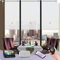 Graywind Motorized Solar Shades Compatible with Alexa Google Hardwired WiFi Smart Light Filtering Blind Remote Control Automated Blinds Electric Window Shade, Custom Size (5% Openness White)