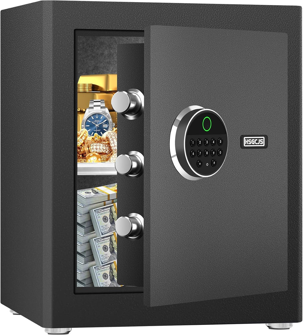 HSGCJS Biometric Fingerprint Safe, Home Safes Box with full Digital Keypad,Security Safe For Home,Office and Hotel-1.93 Cubic Feet