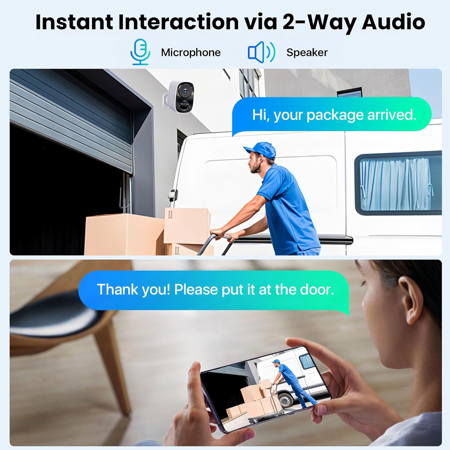 2025 Upgraded 2K Security Cameras Wireless Outdoor (2 Pack), Free Cloud Storage, Long Battery Life, AI Motion Detection, Spotlight & Siren, Waterproof, WiFi Surveillance Outdoor Camera with 2-Way Talk