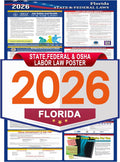 2026 Florida State and Federal Labor Laws Poster,OSHA Workplace Compliant,English Employment Poster,All in One Required Compliance Posting 17" x 40"