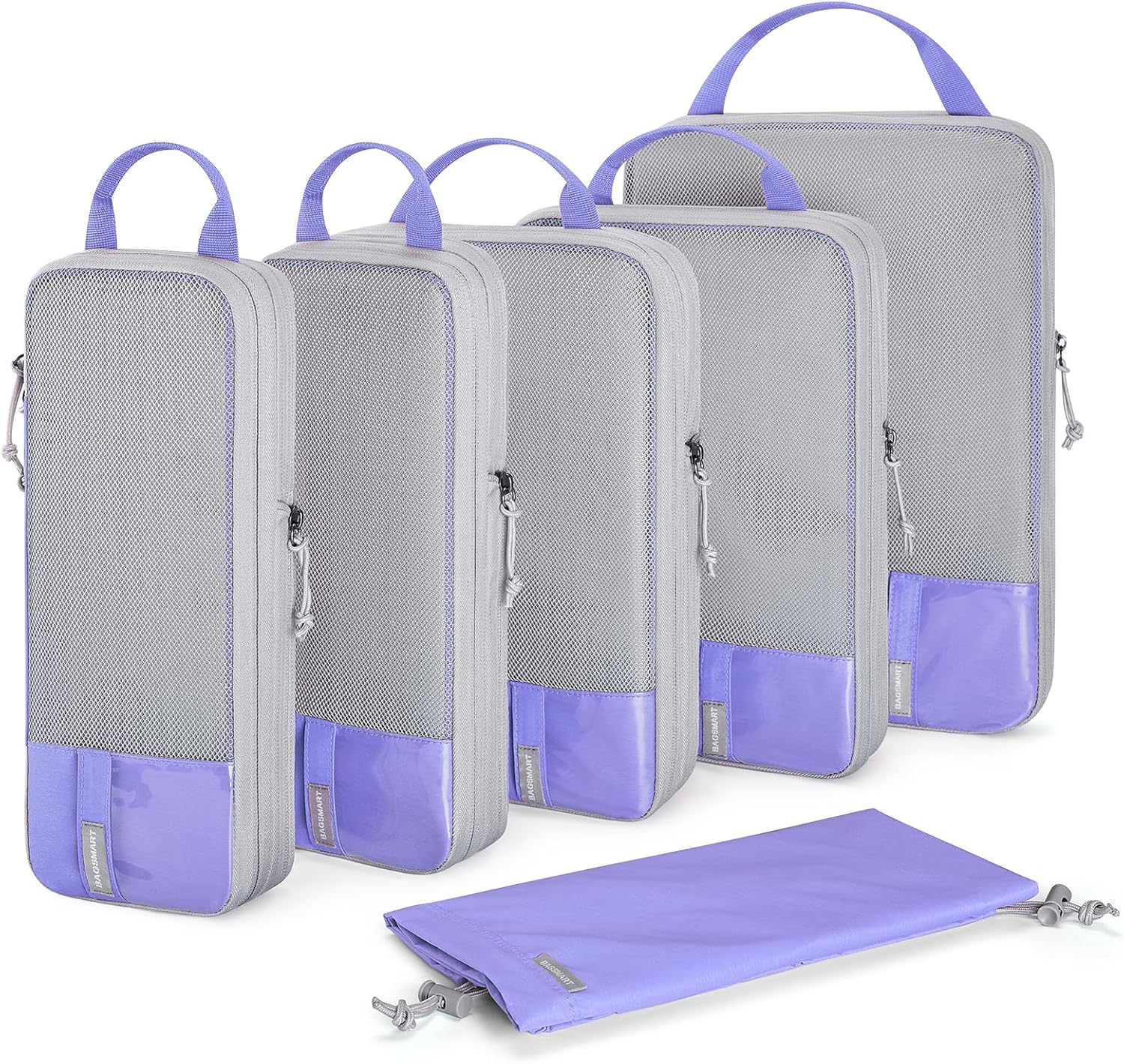 BAGSMART 6 Set /4 Set/2 Set Compression Packing Cubes for Travel, Lightweight Luggage Organizer Bags, Durable Space Saver Bags Travel Essentials