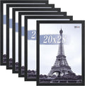 VCK 20x28 Picture Frames Black Set of 6, Wide Border Wood Poster Frame, Multi-Directional Display Family Photos, Office Prints, Studio/Gallery Art, Woodgrain Series, Wall Hanging