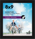 Americanflat 8x9 Picture Frame with Shatter-Resistant Glass - Signature Collection - Gallery-Style Frames Made of Engineered Wood - Photo Frame for Tabletop and Wall Display - Black