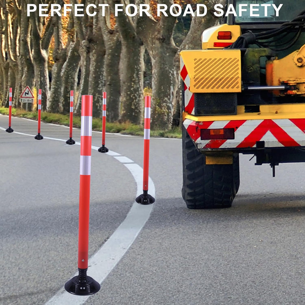 36 Inch Heavy Duty Traffic Cones 8-Pack with Spring Base - OrangeStar Reflective Safety Cones for Construction Zones, Highways, Parking Lots - Orange Road Delineators