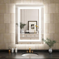 WTTY LED Bathroom Mirror 20"x 28" with Backlit and Front Light,Dimmable LED Mirror for Bathroom,Anti-Fog Lighted Bathroom Vanity Mirror Modern for Wall,Memory Function,Shatter-Proof