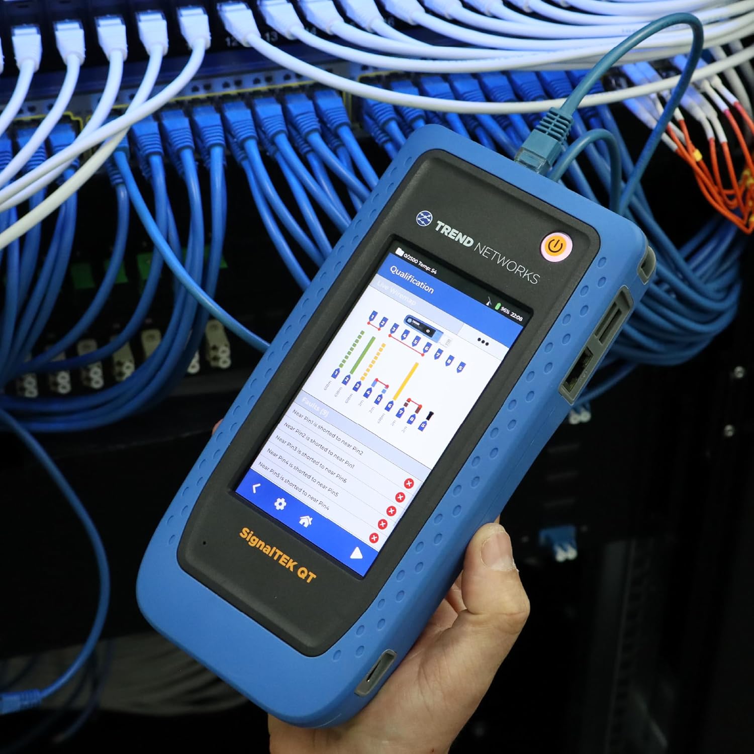 TREND Networks | SignalTEK QT | Upto 10G Copper Qualification Tester | Live Wiremap & TDR Fault Location | Wi-Fi Access Point Scan | Remote Access | Built-in PDF Reporting | R166002