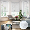 SmartWings Motorized Light Filtering Shades, 50% Blackout PVC Free Smart Blinds, Custom Size, Rechargeable Battery, Works with Matter/Apple HomeKit, Alexa, Thread/Zigbee, Remote Optional, 50% White