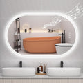 STARLEAD 40"x24" LED-Bathroom-Mirror-with-Lights, Wall-Mounted with Bluetooth Speaker, Anti-Fog, 3 Color Temperature, Dimmable Brightness, Waterproof, Tempered Glass, Frontlit & Backlit, Oval
