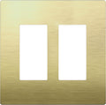 LIDER Double Decorator Metal Wall Plate, Temperature and Impact Resistant, 201 Stainless Steel, Screwless Cover, Modern Upgrade, Mid-Size 2-Gang 4.88” x 4.92”, Brushed Brass, LSMWP-32M-BB