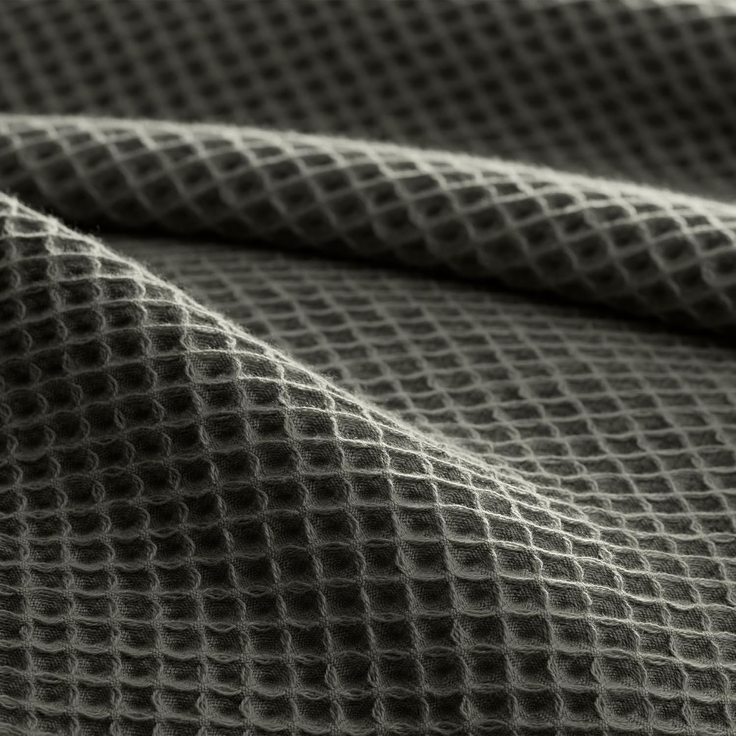BOLL & BRANCH Waffle Bed Blanket - King/Cal King, Juniper - Luxury 100% Organic Cotton - Soft, Lightweight and Breathable - Textured Waffle Weave