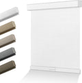 Blackout Linen Roller Shades for Windows Cordless Room Darkening Roller Blinds Easy to Install with Cassette Valance Black Out Window Shades for Home Office Living Room White,24" W x 84" H