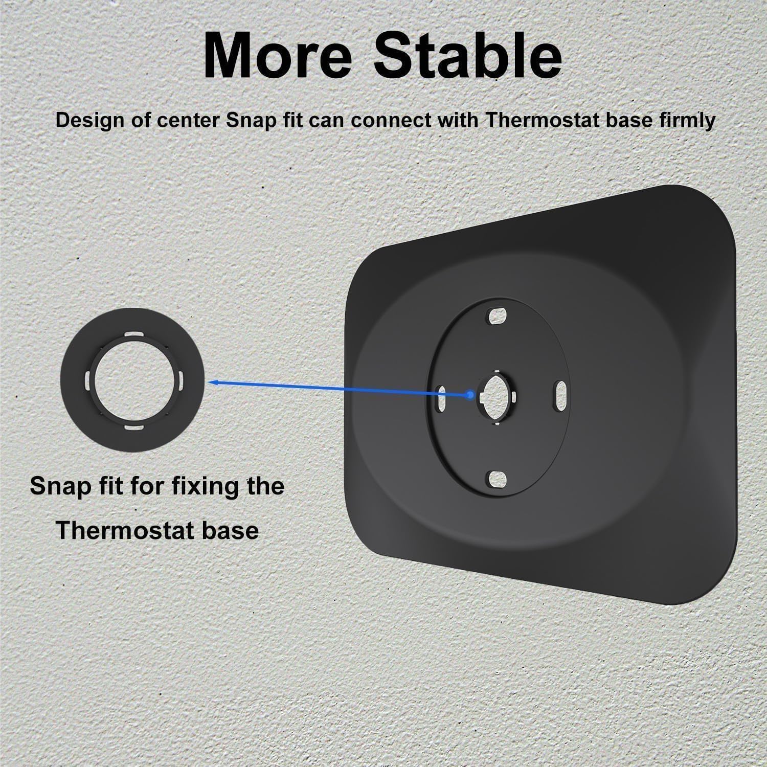 Nest Thermostat Wall Plate Cover Replacement Compatible with Google Nest Learning Thermostat (4th Gen), Practical Nest Learning Thermostat 4 Trim Kit, Snap fit Design (Black, 1 Pack)