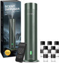 Waterless Scent Diffuser Starter Kit - 1000 Sq Ft Coverage, Hotel Scent Diffuser, Essential Oil Diffuser Large Room, Included 5 Scent Oils, Remote Control, SandGreen