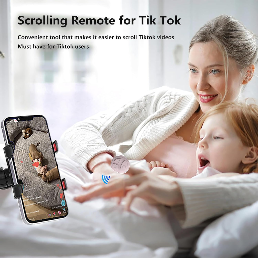 TikTok Scrolling Ring Bluetooth Camera Remote Control Page Turner for iPhone iPad Android Ebook Reading Scrolling Ring for iPhone TikTok (Pink Single Ring)