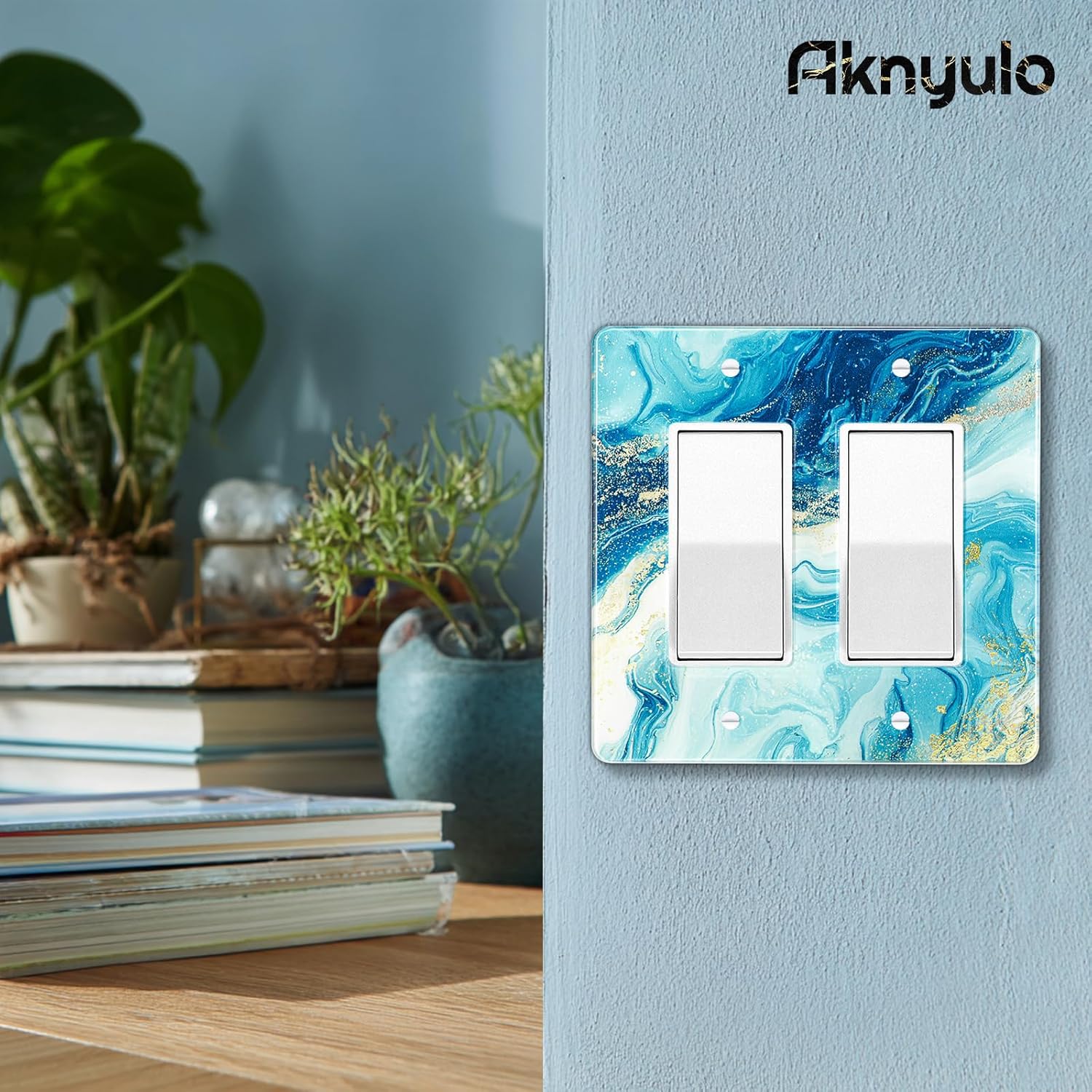 Elegant Marble Acrylic Light Switch Cover Decorative Wall Plate Light Switch Plate Cover Duplex Outlet Plate Wall Plate Cover