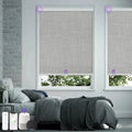 Astomi Motorized Roller Shades for Windows, Blackout Automatic Blinds with Remote, Smart Blinds, Voice Control, Compatible with Alexa, Google, Custom Size (Woven Grey)